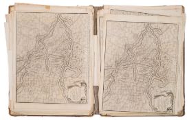 RAPIN & TINDELL : A folio of copper engraved maps and plans - Italy(12 plates), France(6 plates),