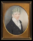 English School early 19th Century, initialled JD- A miniature portrait of a Edward Hawks [d.