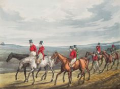 SCRAP ALBUM : numerous plates many hand coloured mainly lithographs, half morocco, folio,