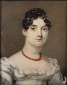 Hugh Ross [1800-1883]- A miniature portrait of Jane Sarah Roberts [Mrs Bell, 1799-1873],