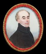 English School early 19th Century- A miniature portrait of Edward Augustus Butcher [b.