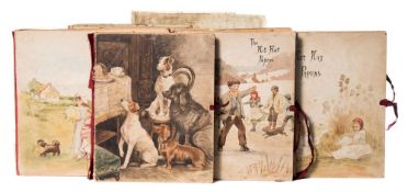 KIT KAT PAPERS : Vols 1 - 8 a run in manuscript, hand painted covers, 4to,