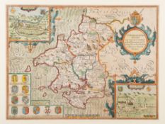 SPEED, John - Penbrokshyre described : hand coloured map, 510 x 380 mm, English text,