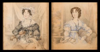 James Warren Childe [1778-1862]- Portrait of a young lady of the Hay family, half-length seated,