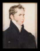 Edward Westoby [17841873]- A miniature self-portrait, head and shoulders,