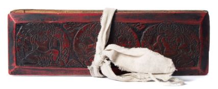 NEPALESE PRAYER BOOK : 8 leaves with central illumination depicting various deities,
