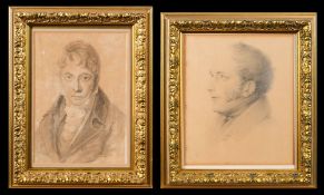 Charles Hayter [1761-1835]- Portrait of Mr Dawkins, three-quarter length seated,:- pencil drawing,