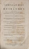 HALE, Thomas - A Compleat Body of Husbandry : frontis, 11 engraved plates, cont.