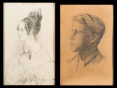 English School early 20th Century- A small portrait of a boy, head and shoulders,