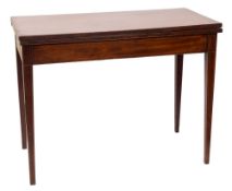 An early 19th Century mahogany and inlaid rectangular tea table:, bordered with boxwood lines,