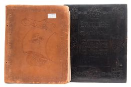 BOTANICAL STUDIES : an album of 53 mounted watercolours of flowers, tooled leather covers,