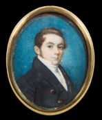 English School Circa 1830- A miniature portrait of George Peters Price [1803-1863],