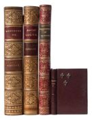 MINIATURE : Petit Paroissien Bijou, org. morocco, 80 x 50 mm, Dijon, n.d. With 3 leather bindings.