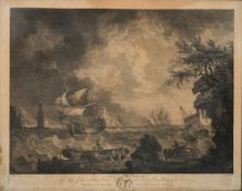 WRIGHT, Richard [after] : The Fishery, black and white engraving, 530 x 390mm, f & g, 1768.