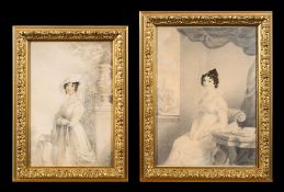 Attributed to Henry Aldridge [1769-1821]- Portrait of a lady, Mrs Badger of Biddlesden Park,