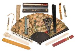 A mixed lot: including an Indian ivory letter knife,