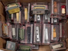 A group of 1/76th scale Corgi 'Original Omnibus Company' models: including a green and cream