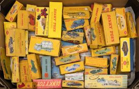 A collection of empty Dinky boxes:, including Triumph TR2 Sports (105),