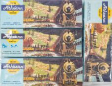 A collection of eight Athern (USA) locomotives and dummy cars:,