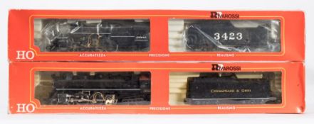 A Rivarossi 1279 Chesapeke & Ohio 4-6-4 (Hudson) locomotive and tender:, no 302,