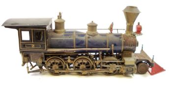 An Ogawa LS Loco Works 3 /1/2 inch gauge live steam 2-6-0 Mogul steam engine and tender No 2:,