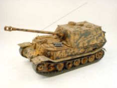 A radio control scale model of a WWII German Sd Kfz 184 Panzerjager Tiger 'Elefant' Tank Destroyer:,
