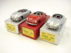 Kado (Japan), three 1/43 scale die cast No 2 Porsche 365A Speedster:,