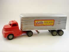 Marx Toys (USA) a large scale tinplate Tractor-Trailer Truck in 'Hi-Way Express' livery:,