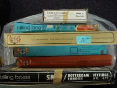A collection of Billing Boats (Denmark) model sailing ship kits:,