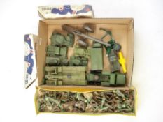 A group of various military vehicles by Dinky and others:, including a Lone Star Armoured Car,