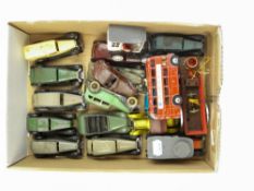 Tootsietoy, Dinky and others, a group of various saloon cars and others:, (worn).