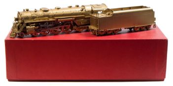 A KTM (Katsumi-Japan) New York Central J-1e 4-6-4 locomotive and tender:, brass finish,