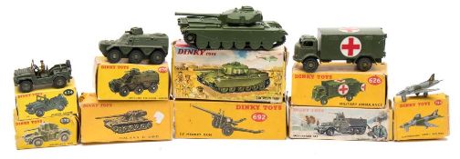 Dinky Military group:, Military Ambulance (62), Armoured Car (670),