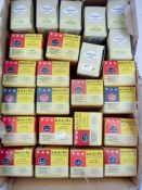 A boxed group of Vangaurds Ford Anglia vans and saloon:, in AA and Royal Mail livery,