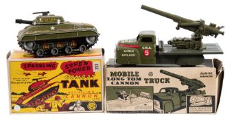 Marx Toys (USA) a tinplate 'Mobile Long Tom Cannon Truck':,