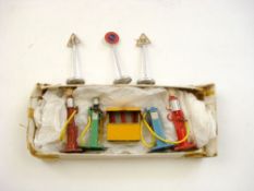 Dinky No 49 Petrol Pumps and Oil bin:, in box (lacking inner packing card),