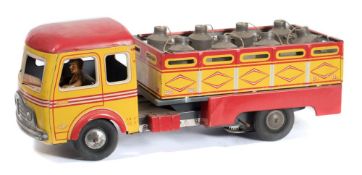 A French Post-War tinplate clockwork milk lorry by Charles Rossignol:,