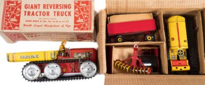 Marx Toys (USA) a tinplate 'Giant Reversing Tractor Truck' in original box:,