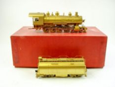 A KTM (Katsumi-Japan) Southern Pacific TW-8 4-8-0 locomotive and tender:, brass finish,
