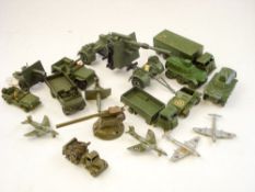 Corgi, Dinky and others a small group of various military vehicles and aircraft:,