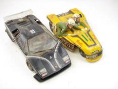 A built Tamiya 1/12th scale Lamborgini Countach and a Tamiya built B2B racing sidecar: (both a/f)