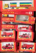 Tomica Dandy (Japan) a collection of various commercial and fire emergency vehicles:, boxed.