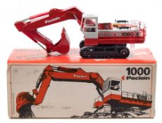 CEF (France) Poclain 1000 Excavator 1/50th scale:, red and grey with black treads,