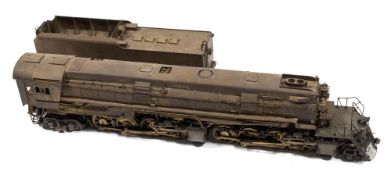 A Lima (KTM-Japan) brass finish 2-8-8-4 SP Class AC-9 locomotive and twelve wheel tender:, unboxed.