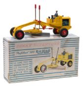 French Dinky No 886 Profileur 100 Richier:, yellow and red, plastic hubs with driver figure,