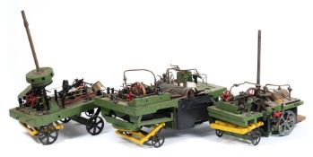 Two scratch built live steam engines on a wooden chassis:,