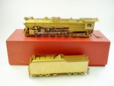 A KTM (Katsumi-Japan) Chesapeak & Ohio Class T-1 2-10-4 locomotive and tender:, brass finish,