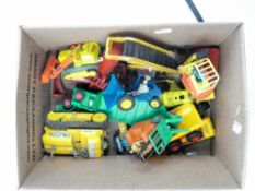 Corgi , Dinky and others, a construction vehicle group:, including a Corgi Euclid TC-12 Tractor,