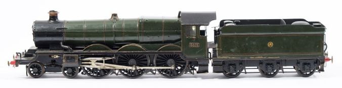 An electric 3 rail GWR 4-6-0 Castle-Class locomotive and tender No 5015 'Kingswear Castle':,
