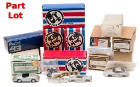 A group of various 1/43rd scale white metal and resin kits:,